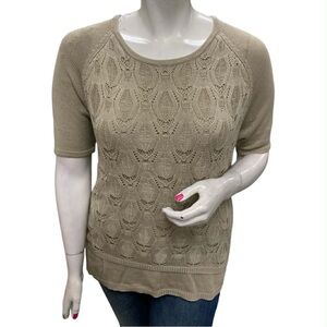 Alison Sheri Elegant Tan Knit Top Size Xl
